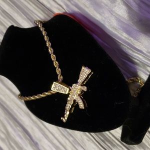 New Blinged Out AK47 on 24" Rope Chain Necklace